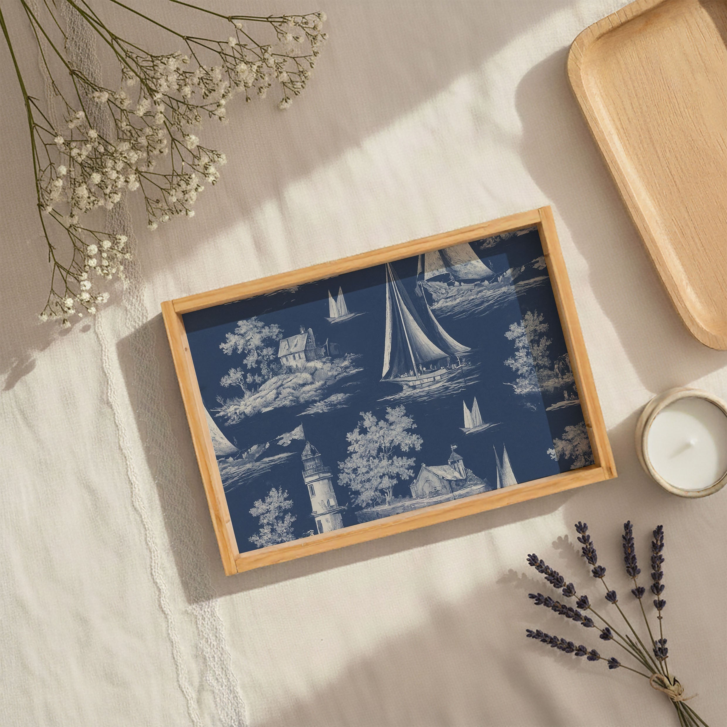 MIDNIGHT SAIL TEA TRAY