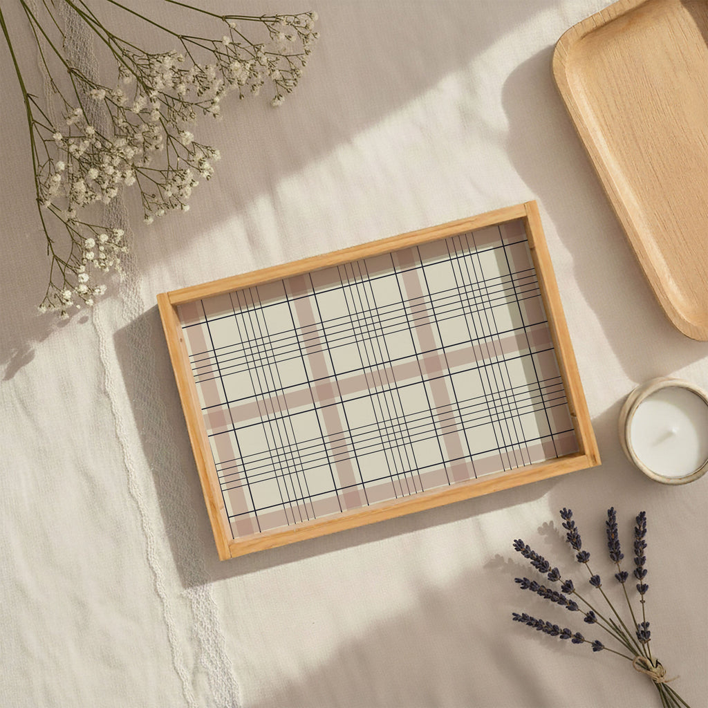 ROSEWOOD PLAID TEA TRAY