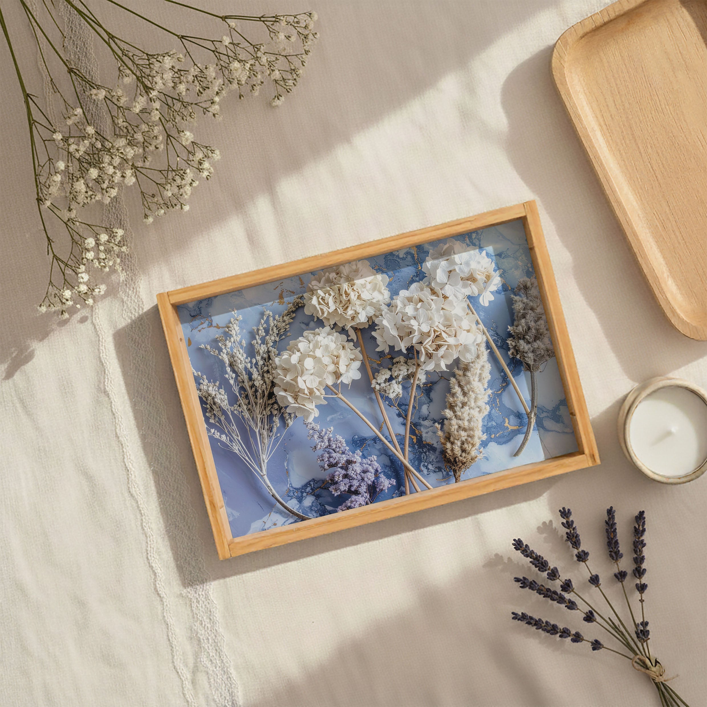 HYDRANGEA SKY TEA TRAY