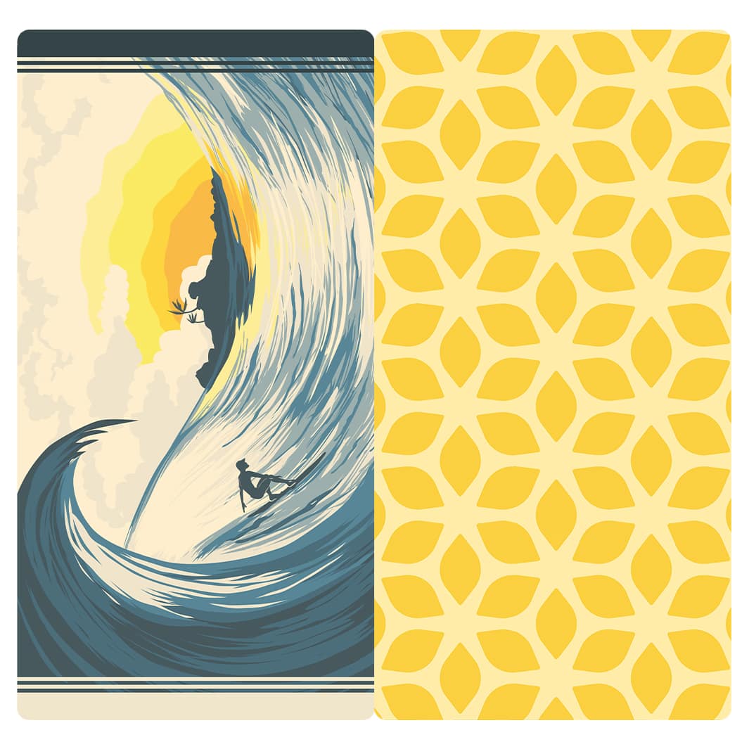 MICROFIBER TRAVEL TOWEL - SURFER'S SUNSET WAVE
