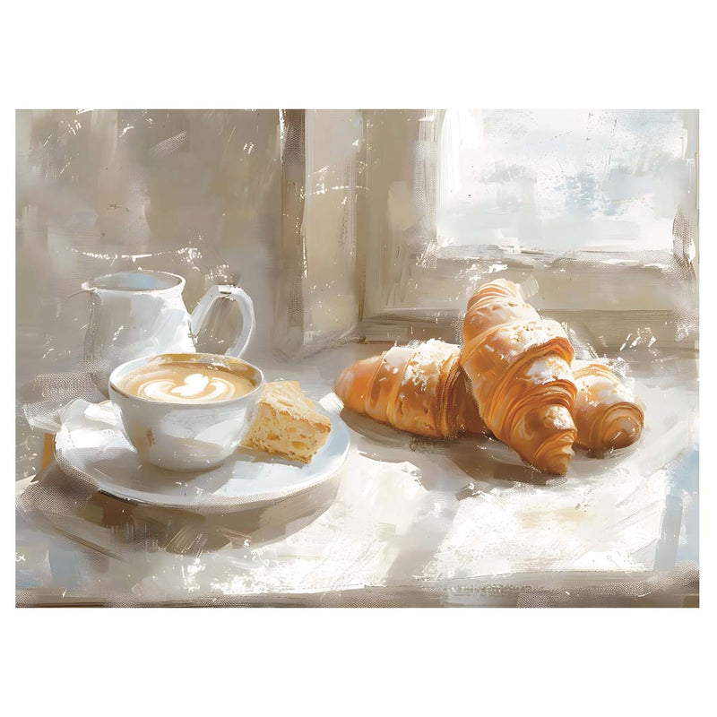COFFEE AND CROISSANT TEA TOWEL