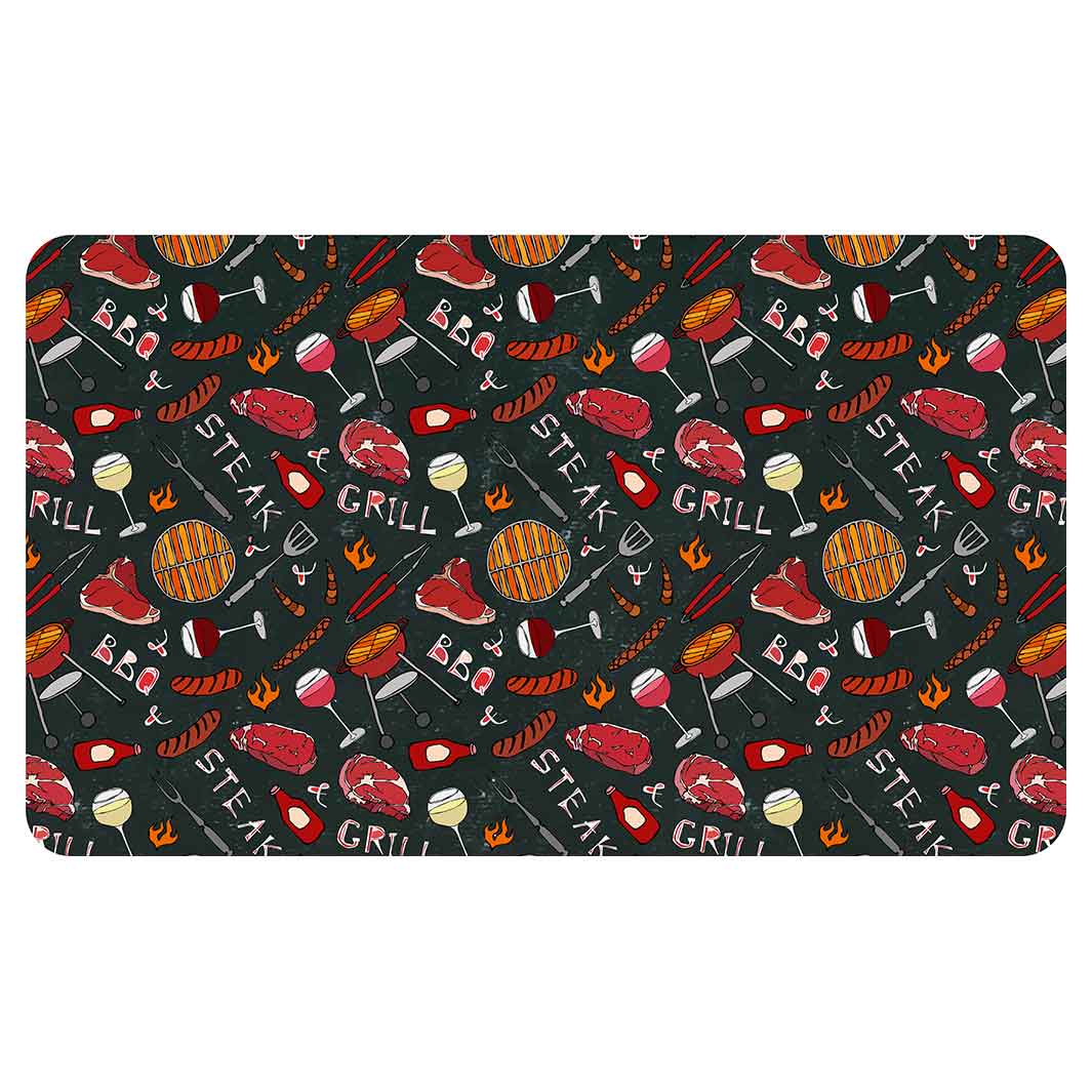 BBQ STEAK PATTERN COLOUR MULTI-PURPOSE MAT