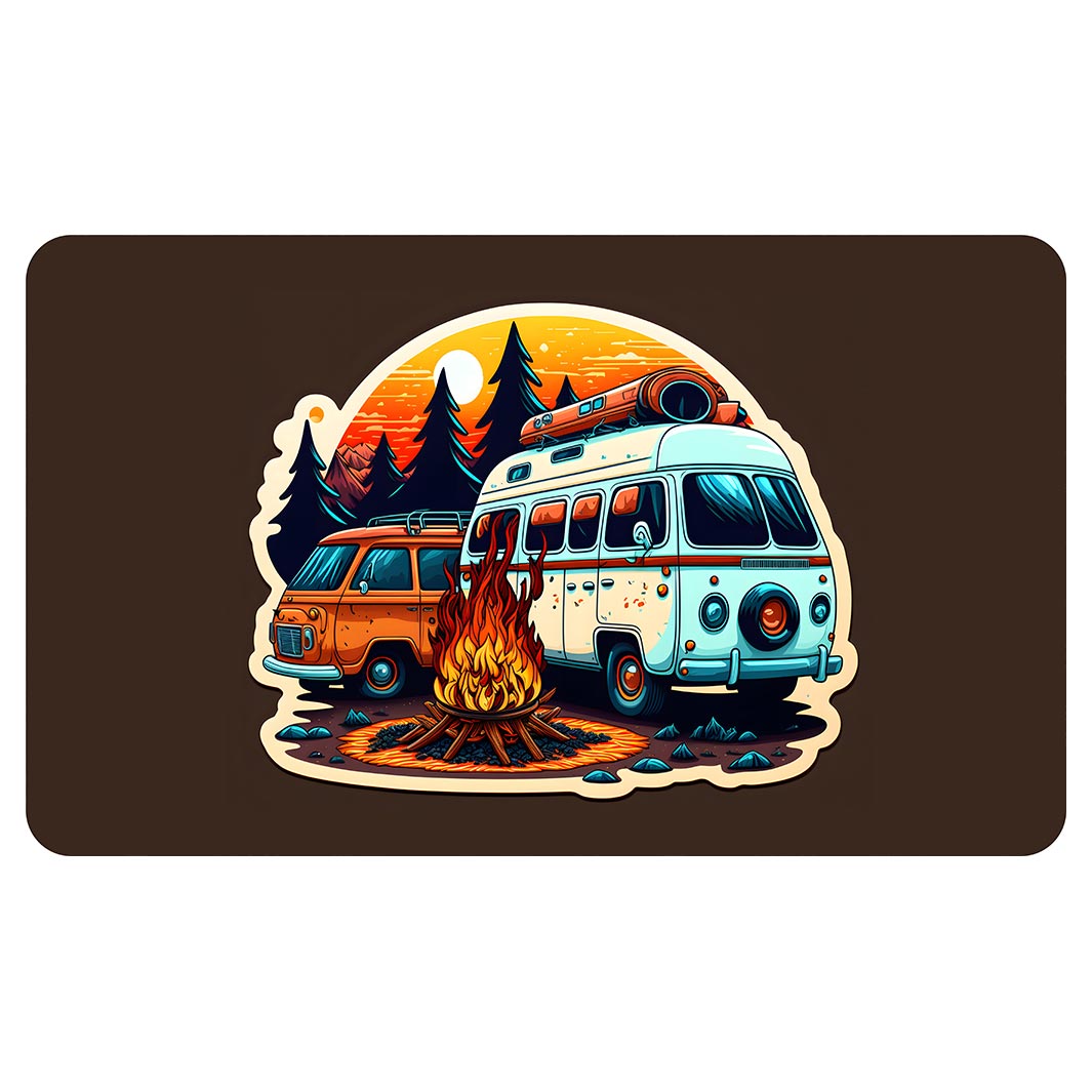 RETRO CAMPER VAN ART MULTI-PURPOSE MAT