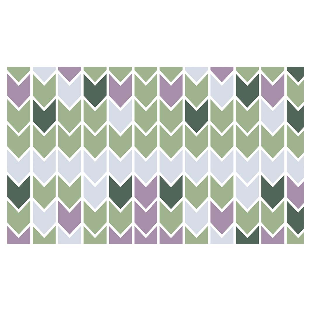 GEOMETRIC GREEN AND PURPLE ARROW PATTERN MULTI-PURPOSE MAT