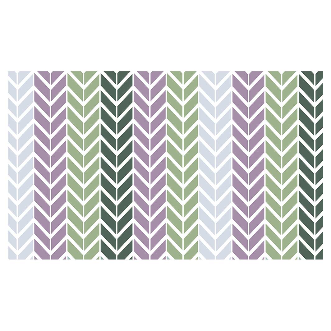 GEOMETRIC GREEN AND PURPLE CHEVRON PATTERN MULTI-PURPOSE MAT