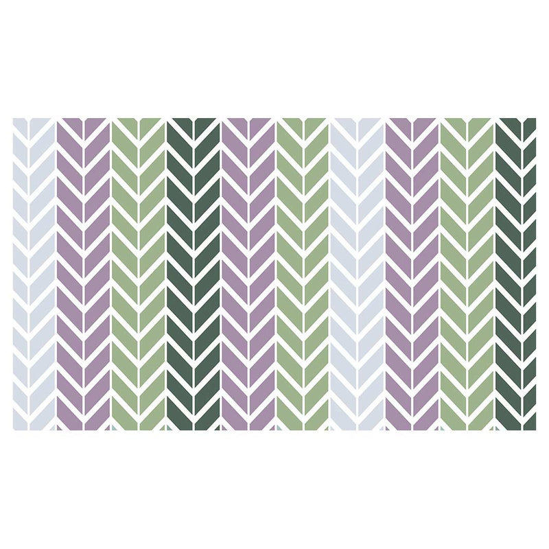 GEOMETRIC GREEN AND PURPLE CHEVRON PATTERN MULTI-PURPOSE MAT