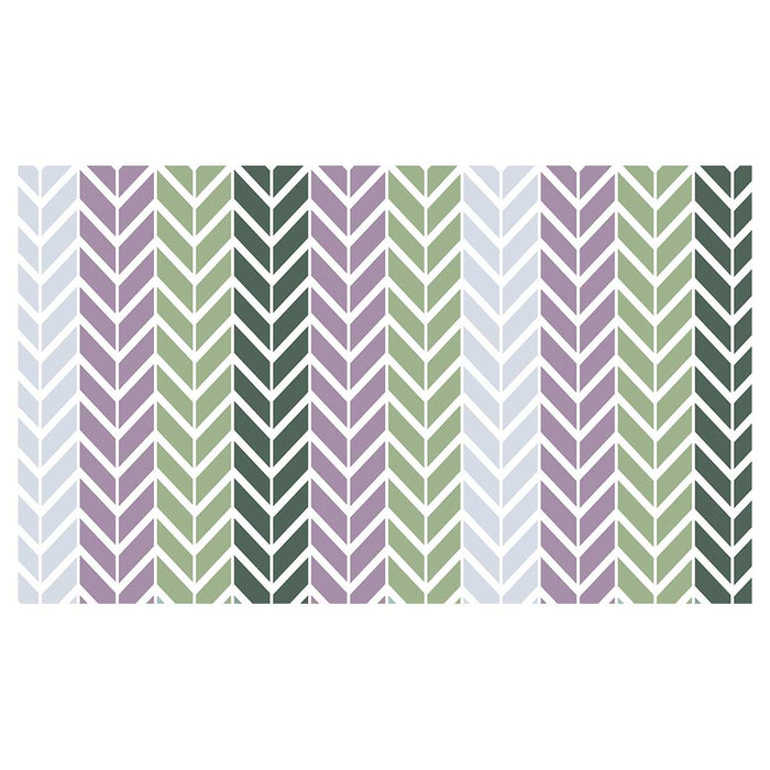 GEOMETRIC GREEN AND PURPLE CHEVRON PATTERN MULTI-PURPOSE MAT