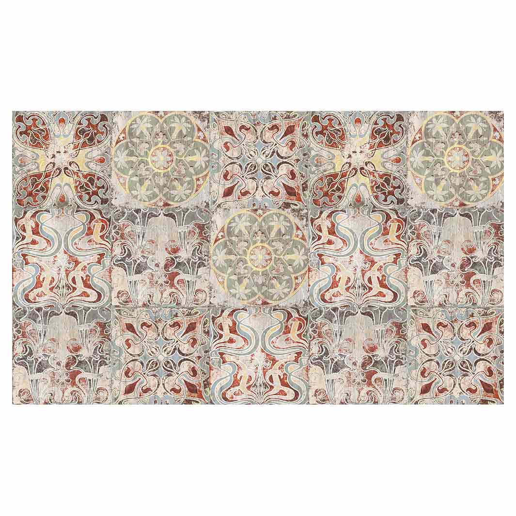 ANTIQUE FADED MOROCCAN TILE MULTI-PURPOSE MAT