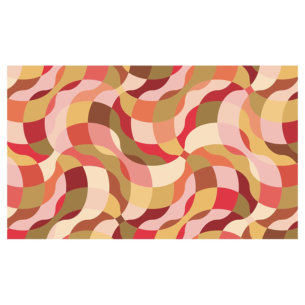 RETRO WAVE PATTERN PINKS AND MUSTARD MULTI-PURPOSE MAT