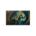 ABSTRACT TEAL GOLD PLEXIGLASS