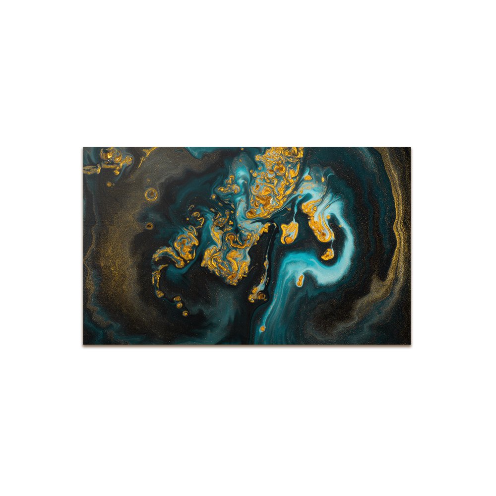 ABSTRACT TEAL GOLD PLEXIGLASS