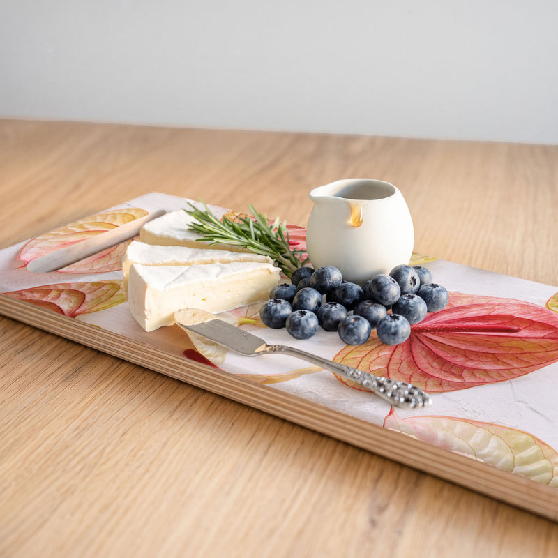 ANTHURIUM BLOOMS DOUBLE HANDLE SERVING BOARD