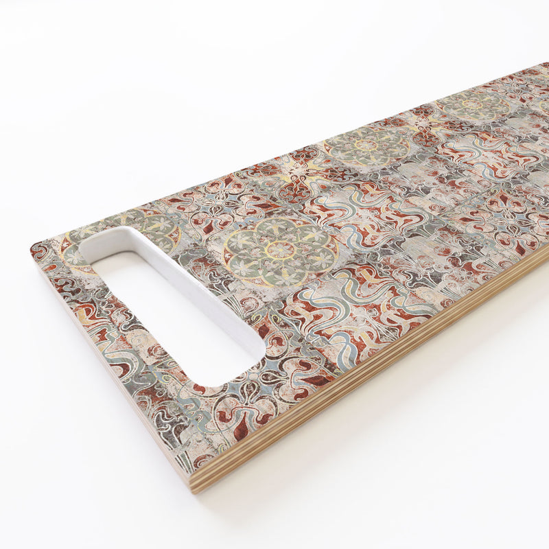 ANTIQUE FADED MOROCCAN TILE DOUBLE HANDLE SERVING BOARD