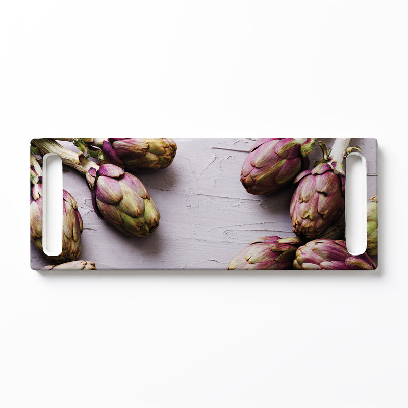 ARTICHOKE DARK PURPLE DOUBLE HANDLE SERVING BOARD