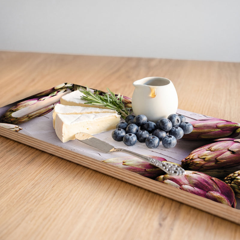 ARTICHOKE DARK PURPLE DOUBLE HANDLE SERVING BOARD