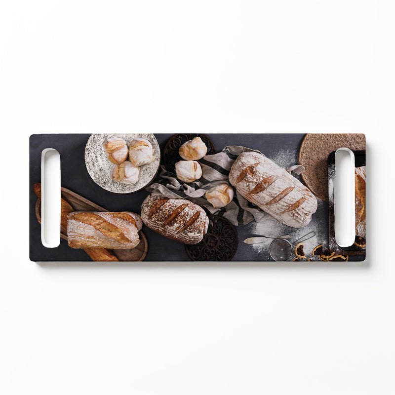 BREADS AND DRIED FRUIT DOUBLE HANDLE SERVING BOARD