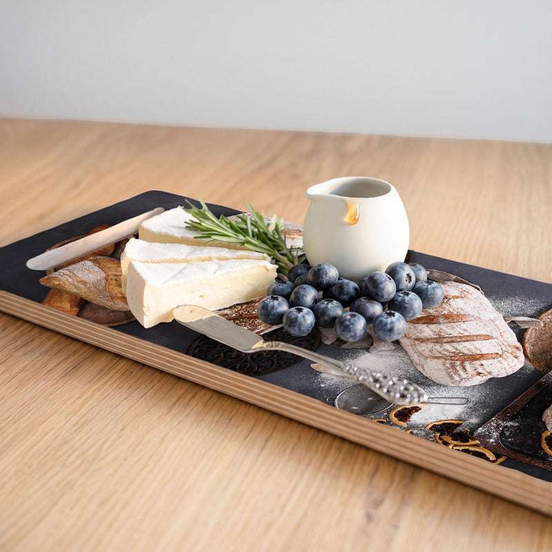 BREADS AND DRIED FRUIT DOUBLE HANDLE SERVING BOARD