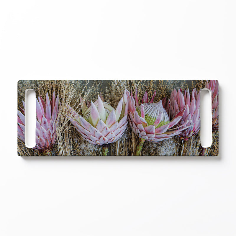 DEEP PINK KING PROTEA DOUBLE HANDLE SERVING BOARD