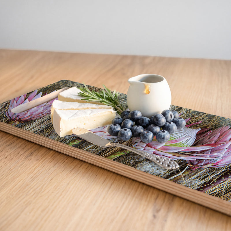 DEEP PINK KING PROTEA DOUBLE HANDLE SERVING BOARD