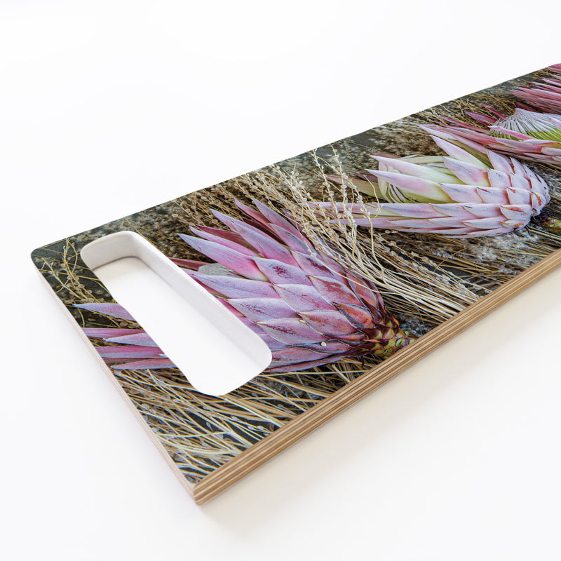 DEEP PINK KING PROTEA DOUBLE HANDLE SERVING BOARD