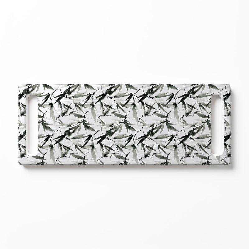 EUCALYPTUS WATERCOLOUR PATTERN DOUBLE HANDLE SERVING BOARD