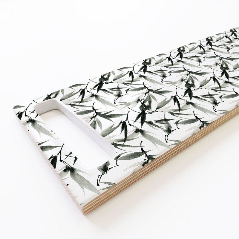 EUCALYPTUS WATERCOLOUR PATTERN DOUBLE HANDLE SERVING BOARD