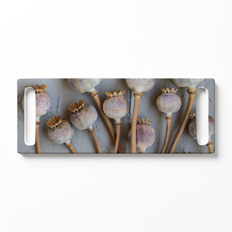 PURPLE GIANT POPPY SEEDS DOUBLE HANDLE SERVING BOARD