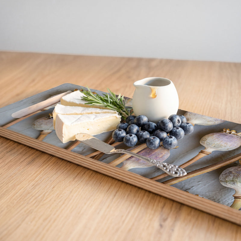 PURPLE GIANT POPPY SEEDS DOUBLE HANDLE SERVING BOARD