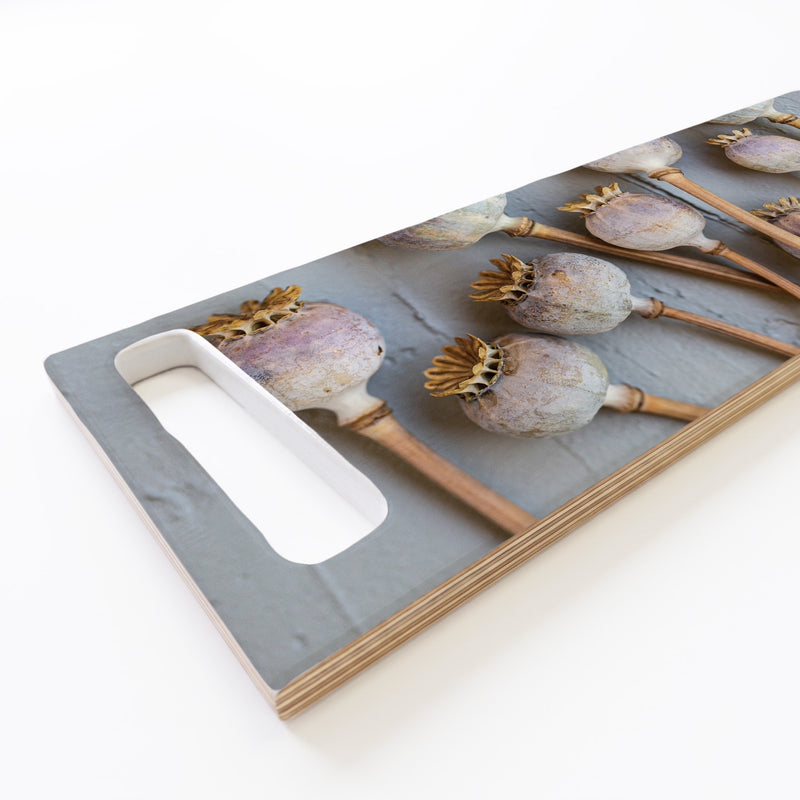 PURPLE GIANT POPPY SEEDS DOUBLE HANDLE SERVING BOARD