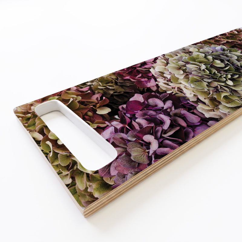 HYDRANGEA DEEP FLORAL TONES DOUBLE HANDLE SERVING BOARD