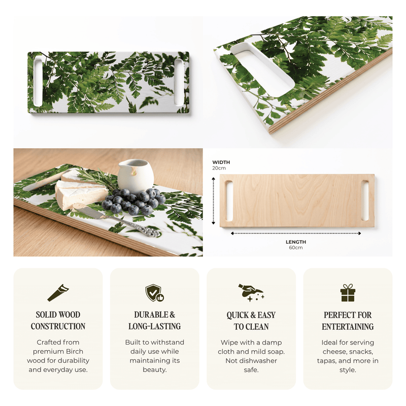 LEAF CANOPY DOUBLE HANDLE SERVING BOARD