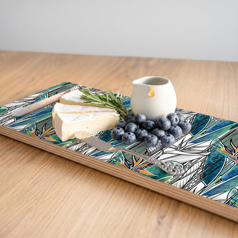 STRELITZIA LINEART DOUBLE HANDLE SERVING BOARD