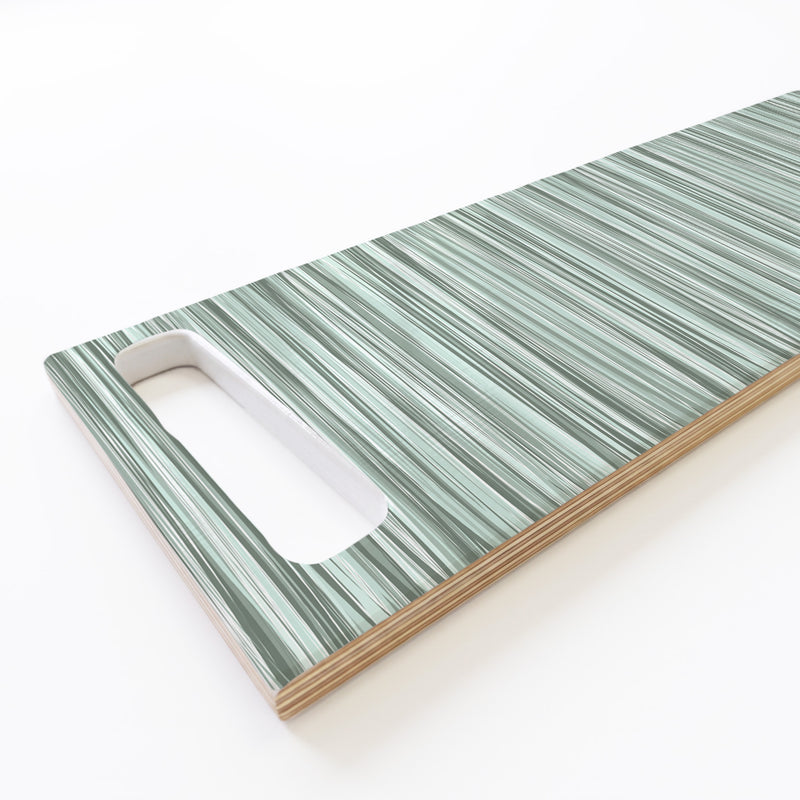 VERTICAL GREEN MONOCHROMATIC LINES DOUBLE HANDLE SERVING BOARD