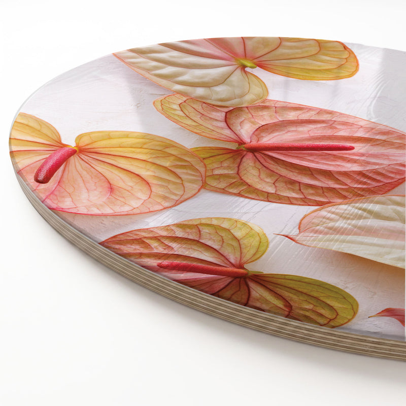ANTHURIUM BLOOMS ROUND SERVING BOARD
