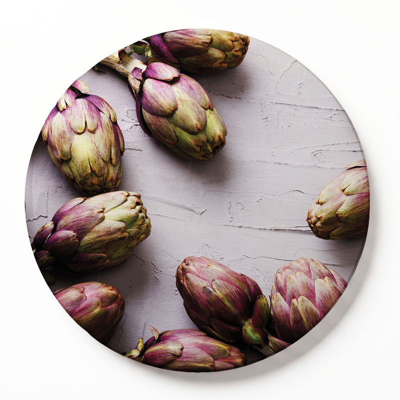 ARTICHOKE DARK PURPLE ROUND SERVING BOARD