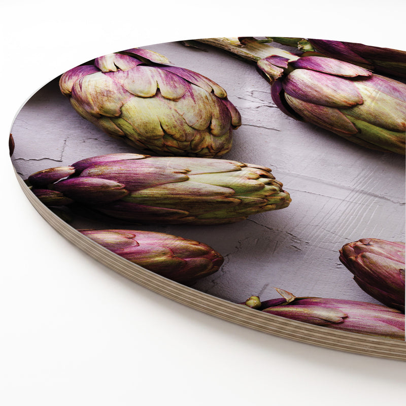 ARTICHOKE DARK PURPLE ROUND SERVING BOARD