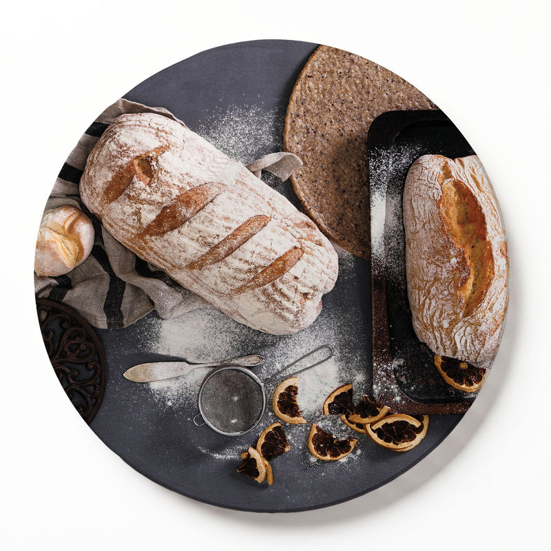 BREADS AND DRIED FRUIT ROUND SERVING BOARD