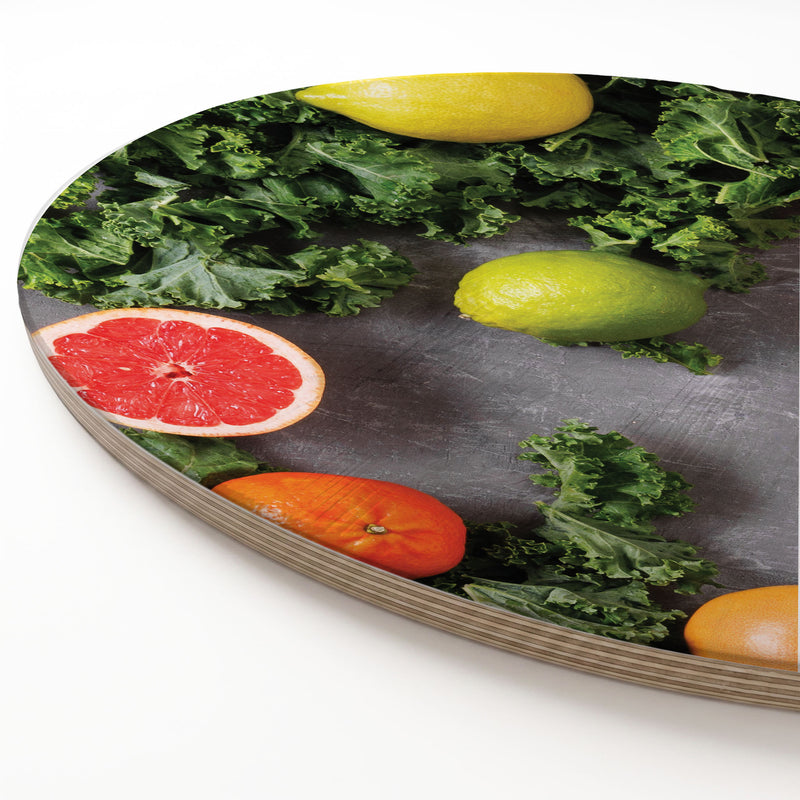 CITRUS AND HERBS ROUND SERVING BOARD