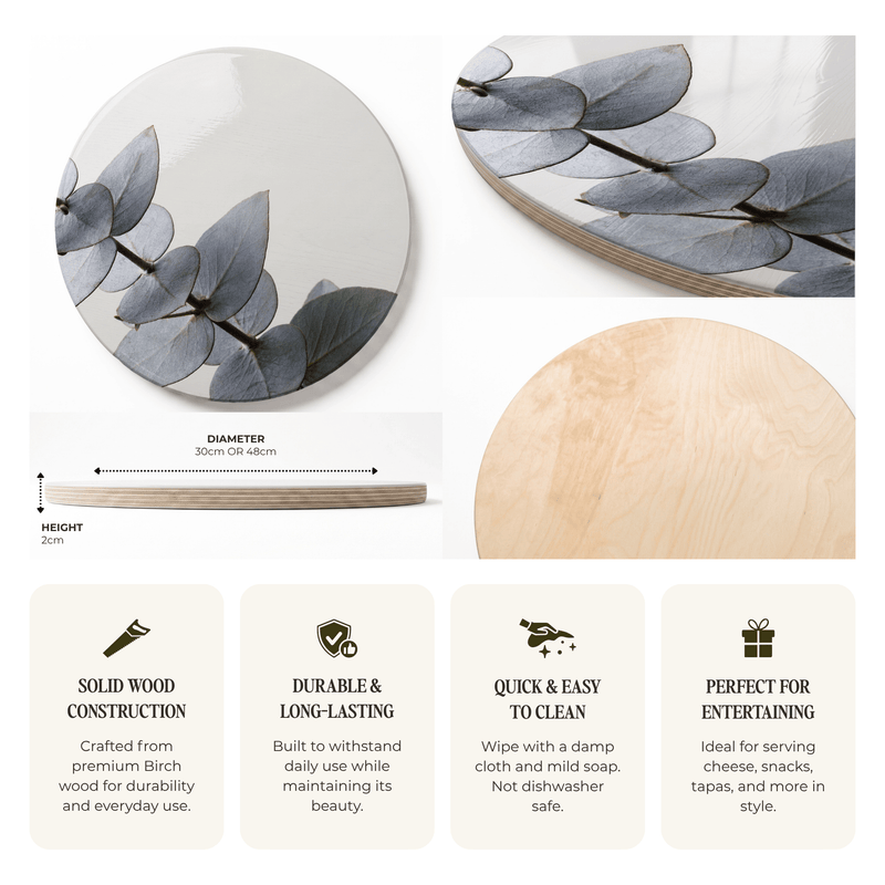 FROSTED STEM ROUND SERVING BOARD
