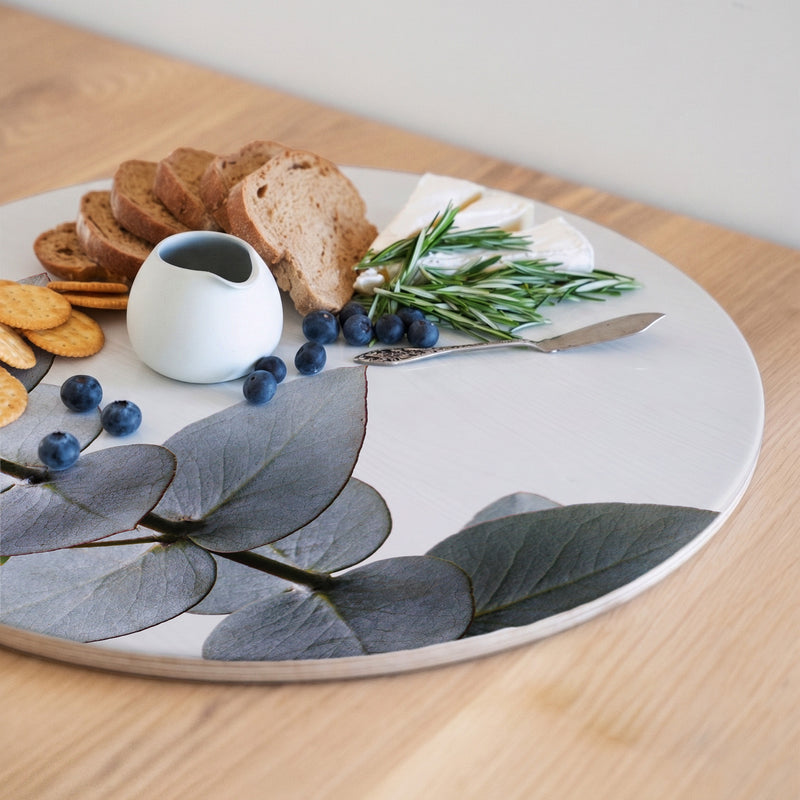 FROSTED STEM ROUND SERVING BOARD