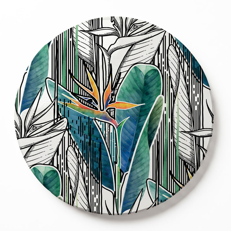 STRELITZIA LINEART ROUND SERVING BOARD