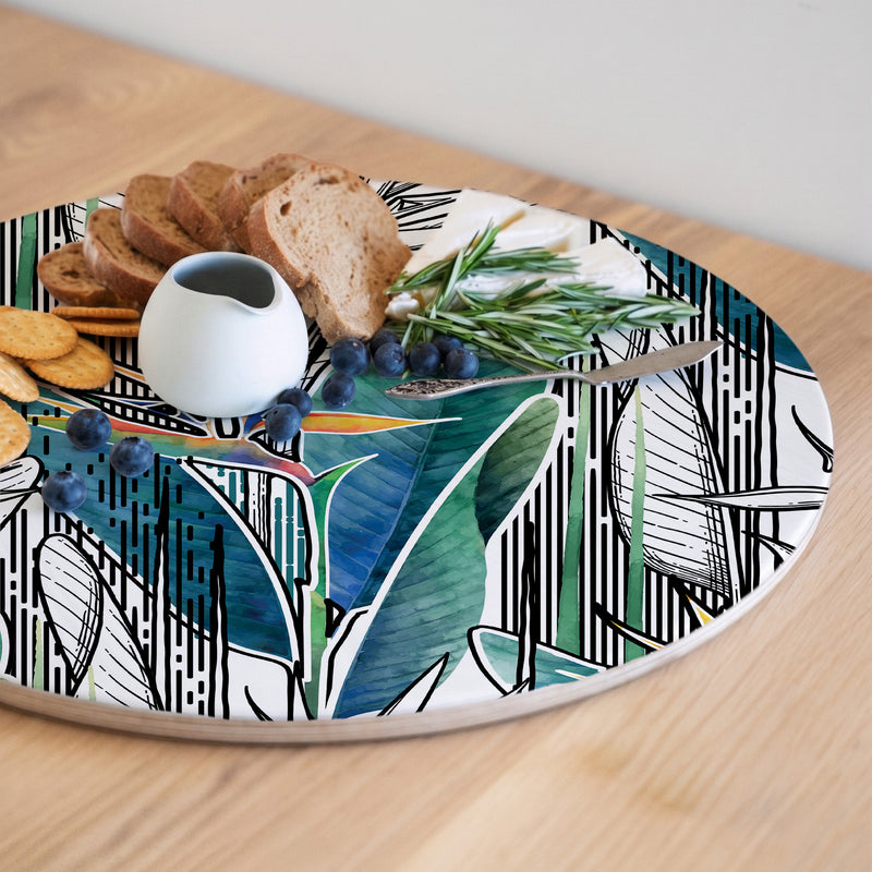 STRELITZIA LINEART ROUND SERVING BOARD