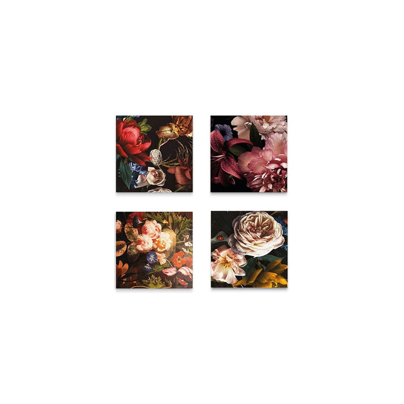 Birch Block 4 pce collage Dark Florals