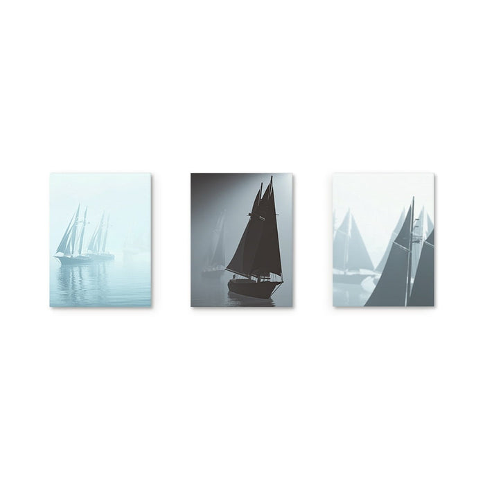 Birch Block 3 pce collage misty sails