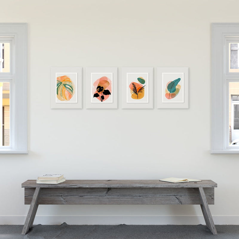 Birch Block 4 pce collage ABSTRACT