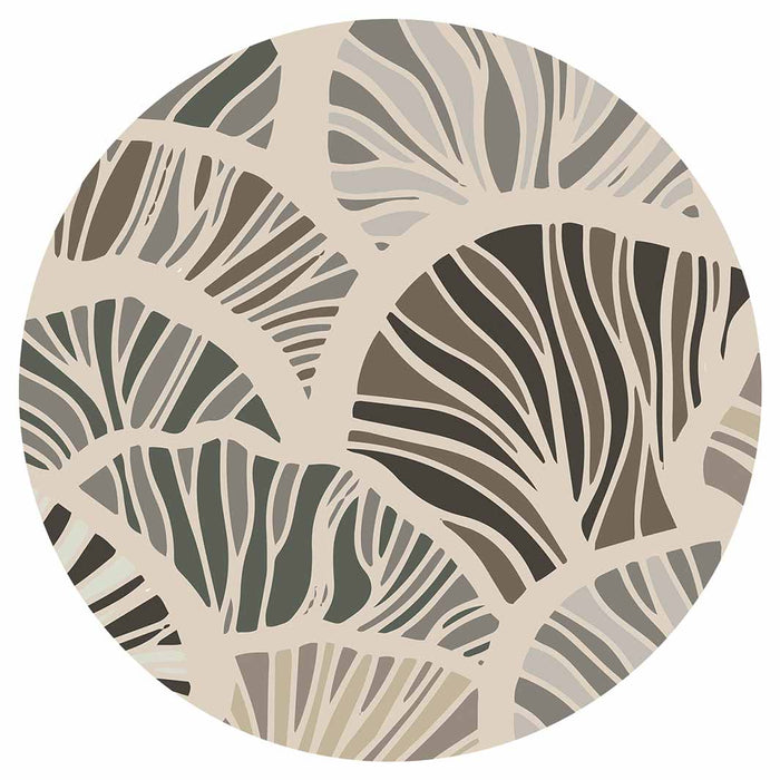 PATTERN BROWN AND BUTTERSCOTCH ABSTRACT LEAF ROUND COASTER