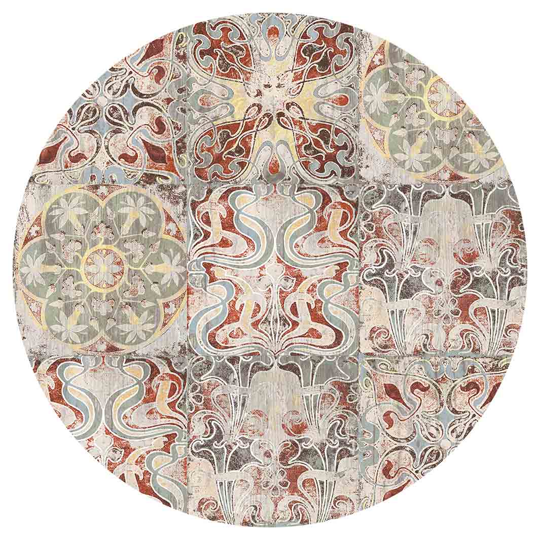 ANTIQUE FADED MOROCCAN TILE ROUND COASTER