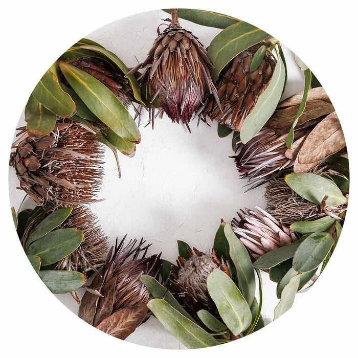 DRIED PROTEA ARRANGEMENT ROUND COASTER