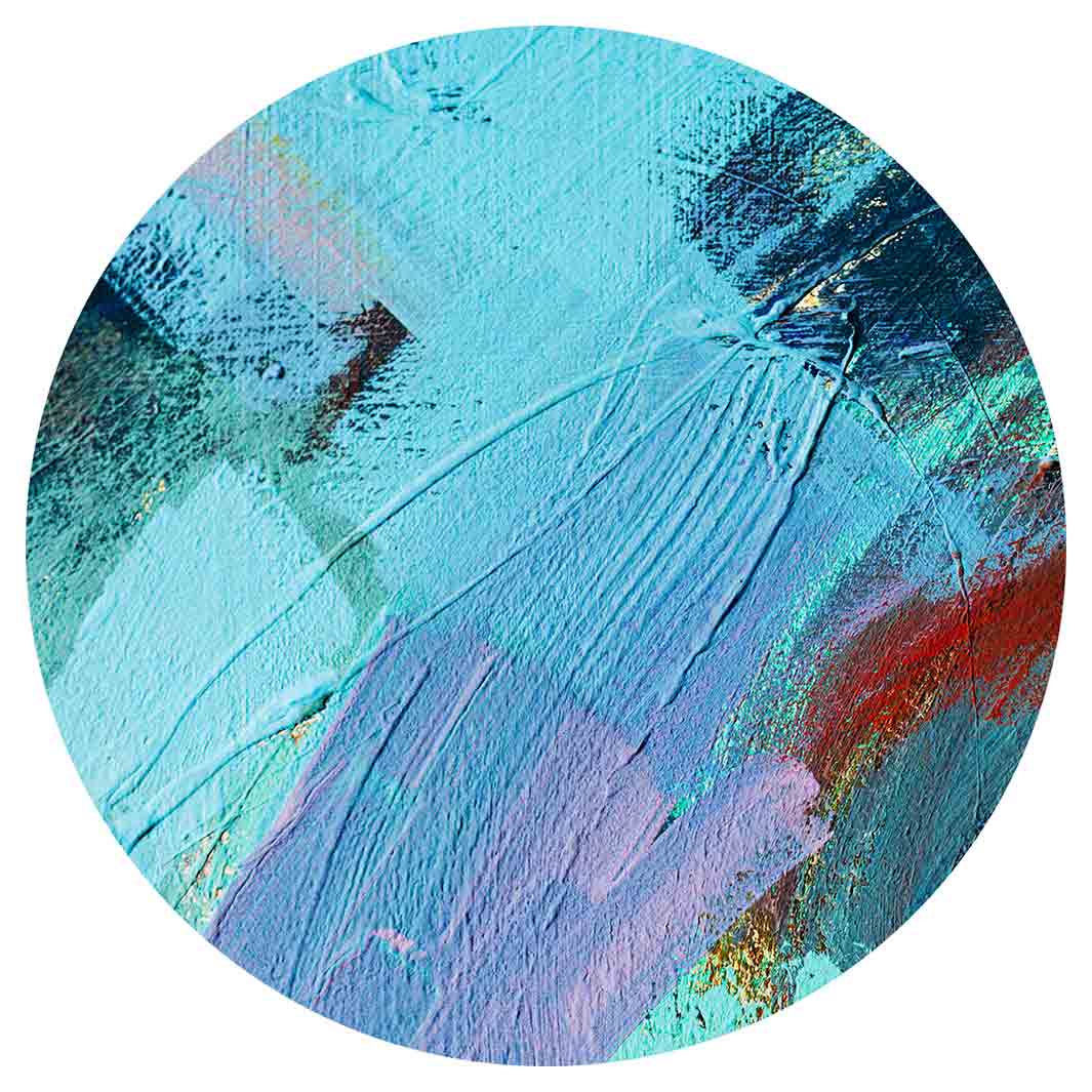 PAINT AQUA AND MAROON ACRYLIC TEXTURE ROUND COASTER