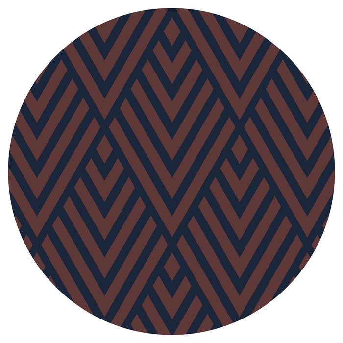 BROWN AND NAVY DIAMOND PATTERN ROUND COASTER